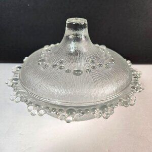Vtg Italian Masserini Barocco Sugar Bowl & Lid Candy Dish Clear Glass Made Italy